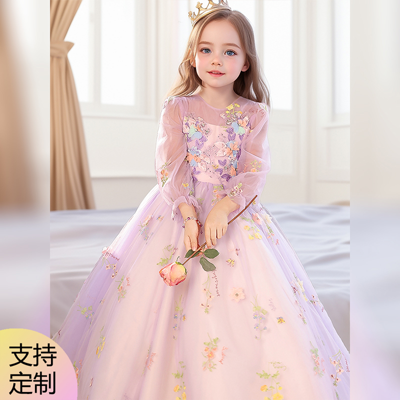 女童轻奢小众钢琴演奏主持人礼服