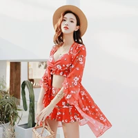 Bộ đồ tắm mùa xuân nóng bỏng dành cho nữ bikini ba mảnh chia nhỏ che bụng thon gọn váy bảo thủ học sinh dễ thương mặc đồ bơi - Bikinis thoi trang ao tam