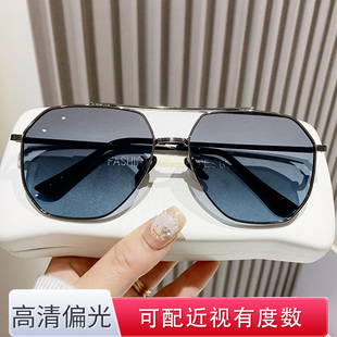 开车专用偏光司机眼镜飞行员墨镜可配有度数 渐变色近视太阳镜男士