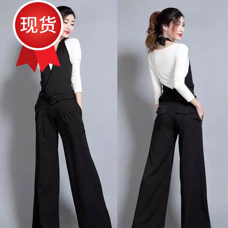 2018w春秋新款休闲时尚长裤连身裤大码阔腿裤挂脖背带裤连体裙裤|msdalam kategori Butik wanita / wanita, seluar, seluar santai - dari Buy2taobao.com untuk memberikan perkhidmatan ejen Taobao profesional membeli