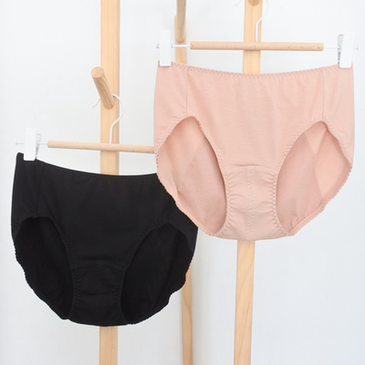 满59包邮韩单纯元两色全棉中高腰百搭好用日夜两用型生理裤经期裤