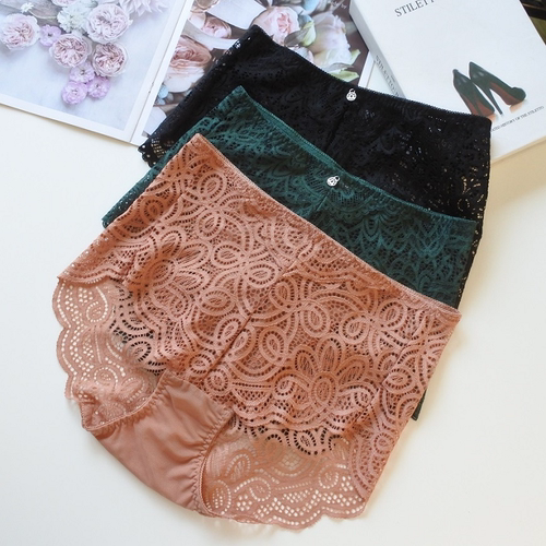 59包邮韩单纯元多色奢华蕾丝中腰舒适高级好穿女无痕包臀三角内裤