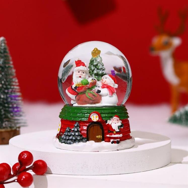 christmas ornaments with music and snow crystal ball