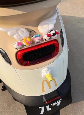 kt猫电动车装饰尾部小摆件卡通可爱公仔九号电瓶车hellokitty通用