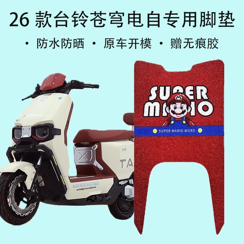 适用于台铃Tailg苍穹26款HXBQ13E版KF电自款专用马里奥丝圈脚踏垫