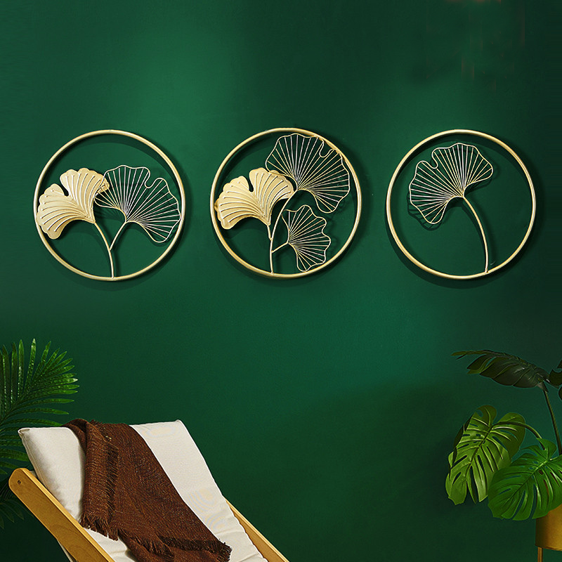 北欧风立体铁艺银杏叶壁挂壁饰客厅背景墙墙壁轻奢墙面装饰品挂件|ruв категории Домашний быт, роспись - от Buy2taobao.com для оказания профессиональной услуги покупки агента Taobao