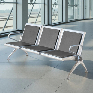 三人位PU椅机场车站等候椅医院候诊室输液长椅连椅公共座椅休息椅