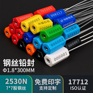一次性钢丝封条抽紧式塑料铅封锁扣电表集装箱物流封签施封锁扎带