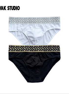 MVAKSTUDIO“GOLD 系列”金属锁扣宽边三角内裤男中腰舒适透气