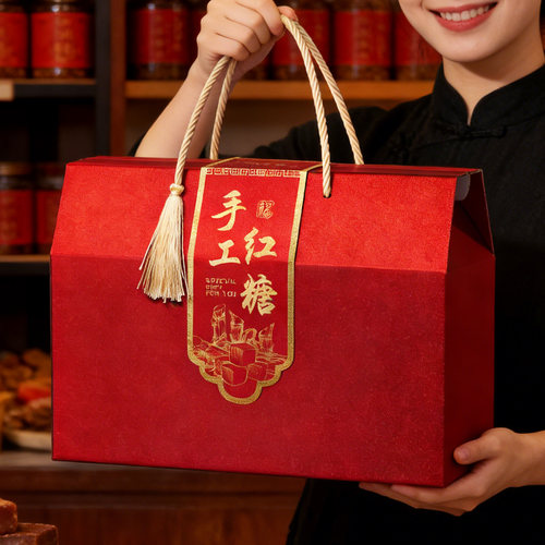 手工红糖包装盒新年高档年货空礼盒坚果糕点礼盒特产包装盒定制