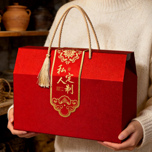 私人定制空礼品盒牛肉包装盒子特产手提礼盒空盒熟食腊味包装定制