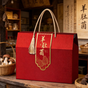 羊肚菌包装盒礼盒空盒子干货礼品盒野生菌类土特产包装箱定制批发