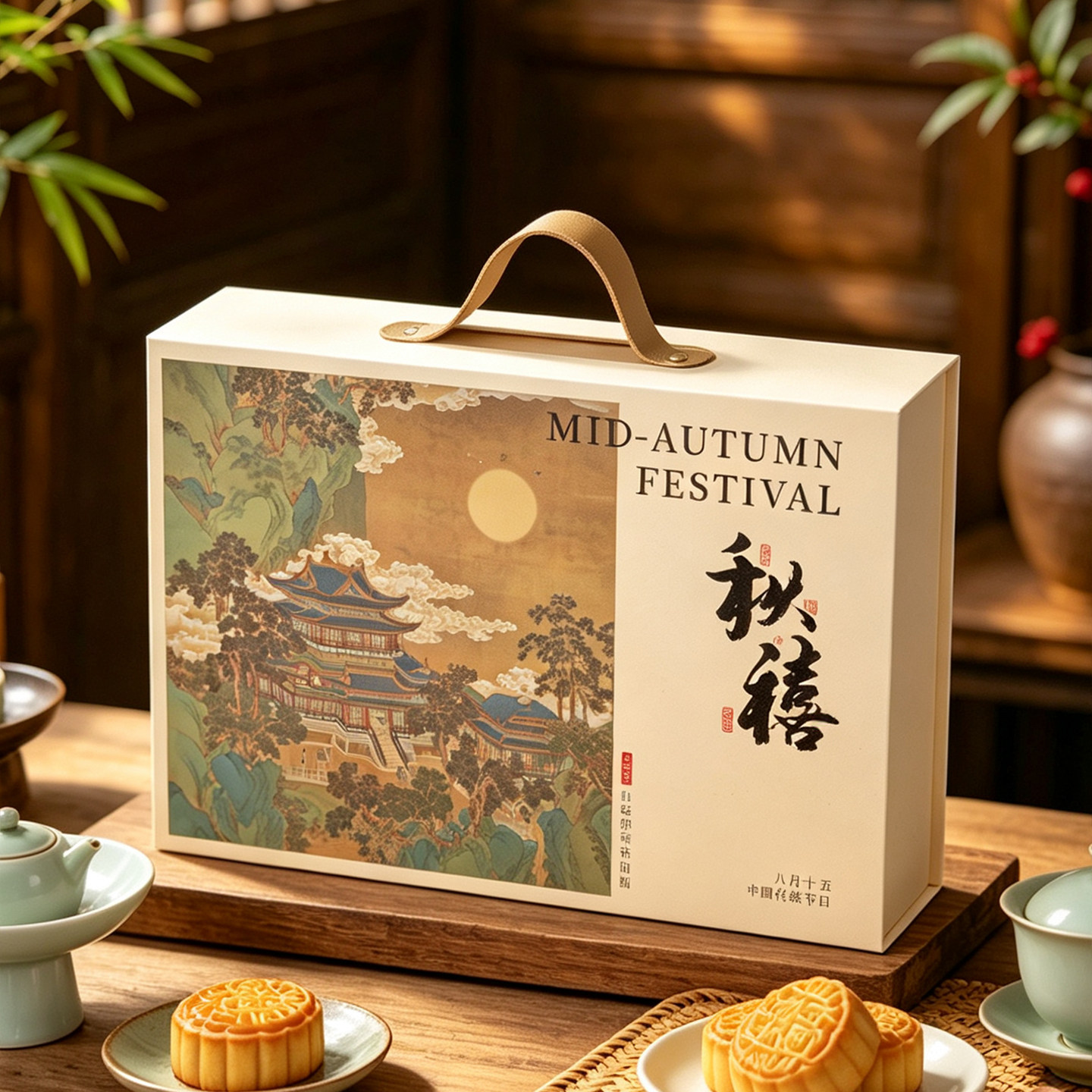 2026新款大月饼包装盒高档礼盒6粒8颗手提中国风硬空盒子支持定制
