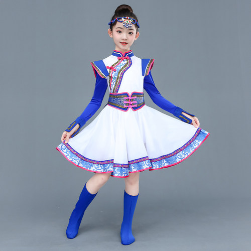 儿童蒙古服舞蹈演出服