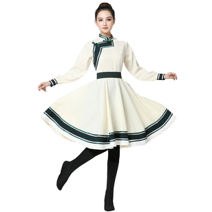 56个民族蒙古藏族舞蹈服女成人大裙摆舞蹈裙广场舞演出服艺考长裙