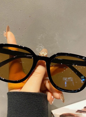 墨镜男种草茶色墨镜女士开车ins网红圆脸街拍防紫外线太阳眼镜男