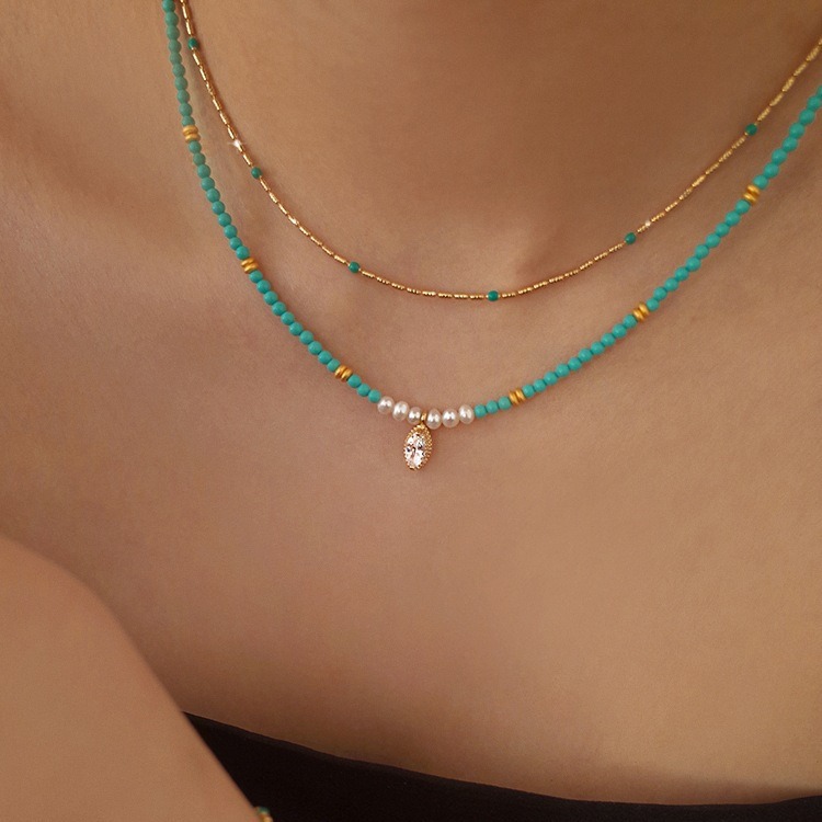 s尚美伯爵仿绿松石复古项