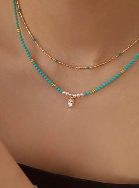 s尚美伯爵仿绿松石复古项