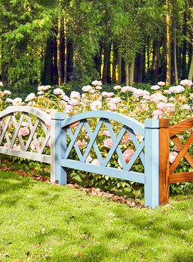 庭院花园小围栏插地花圃篱笆园艺防腐木绿化花坛护栏菜地装饰栅栏