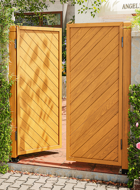 花园围栏栅栏门户外防腐木门双开庭院护栏门别墅院子入户简易小门