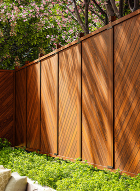 别墅庭院遮挡围栏防腐实木栅栏户外花园隔断围墙加高楼顶露台护栏