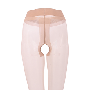 安幸「妍」开档丝袜女火辣T裆连裤袜性感黑丝夏超薄透0d免脱丝滑