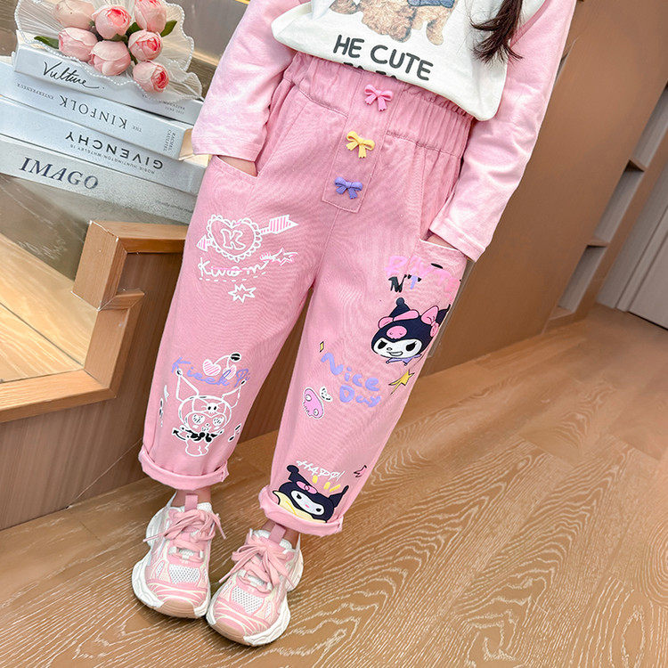 宝宝库洛米棉布裤2026春季新款女童宽松儿童休闲裤印花小童女孩潮,童装/婴儿装/亲子装,裤子,淘宝优惠券,粉丝福利购,淘宝优惠卷