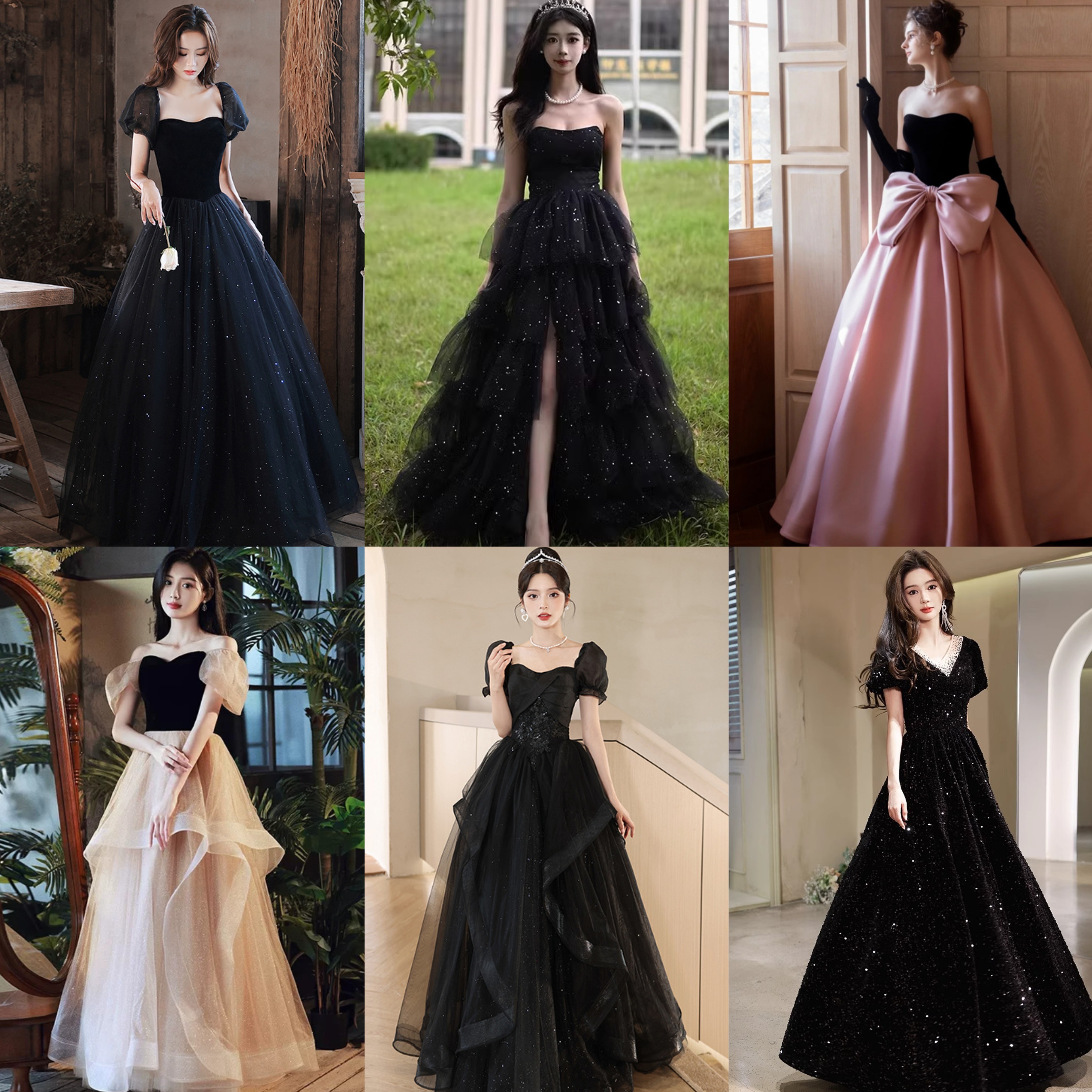 出租黑色2025秋冬晚礼服高级感小众轻奢高端宴会亮片主持成人礼服