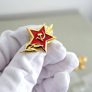 现货金属苏联复刻历史徽章五角星麦穗扣针纪念章领花胸章影视道具