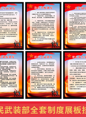人民武装部民兵干部制度基层部门工作岗位职责条例牌海报展板挂画