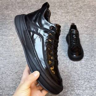 百搭软皮鞋 休闲鞋 软皮商务休闲舒适芒果头时尚 新款 男一脚蹬 秋冬款