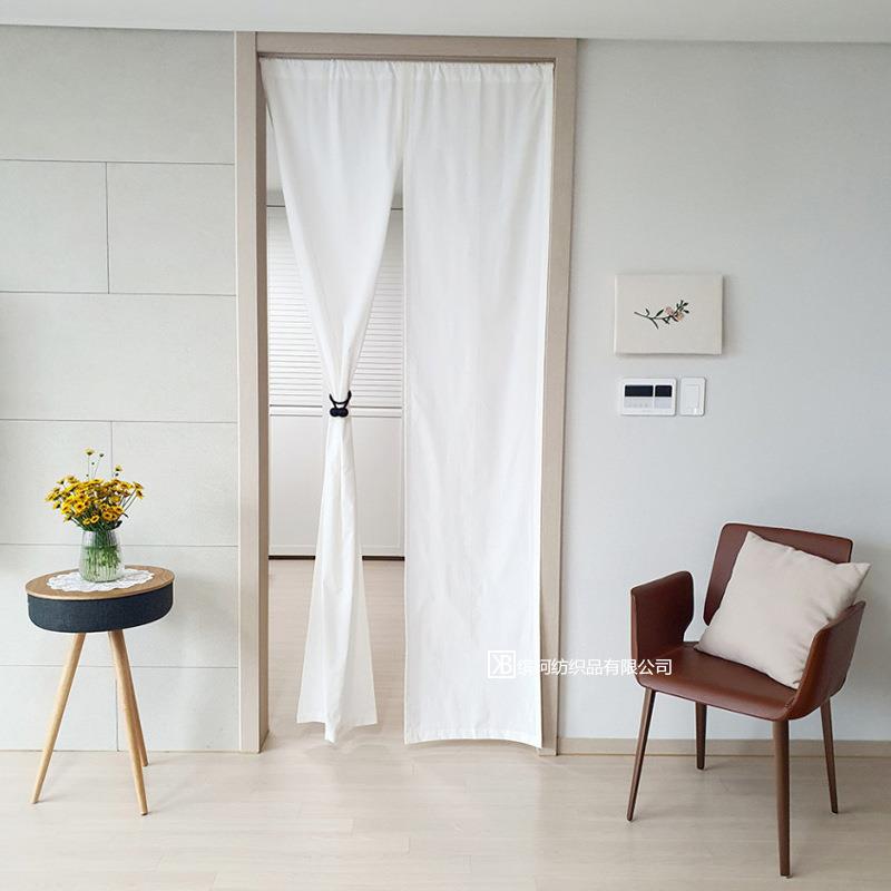 白色小清新韩式门帘工厂货源日式厨房帘短帘穿杆伸缩杆外贸亚马逊