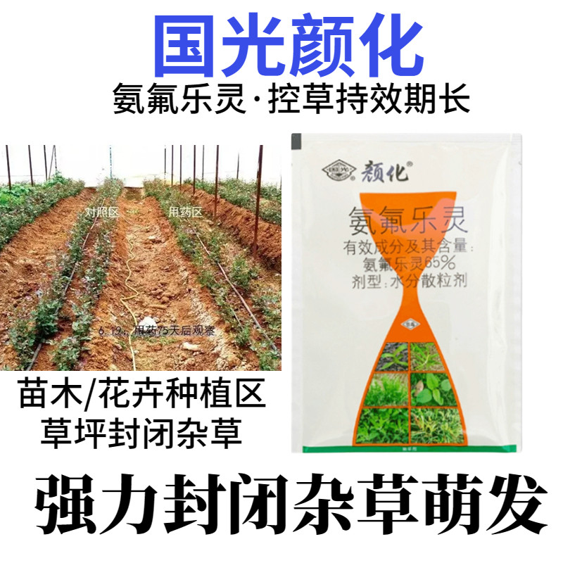 颜化氨氟乐灵除草封闭剂小苗圃结缕黑麦冬草坪花园花海控杂草