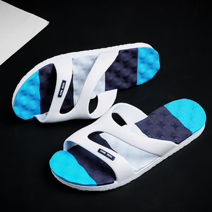 休闲家用防滑软底一字拖沙滩鞋 海边拖鞋 潮流ins男士 男士 外穿夏季