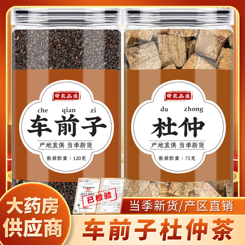 车前子杜仲中药材组合茶正品车前籽杜仲片泡水煮水喝的功效与作用