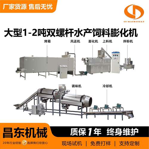 DS系列时产1-2吨全自动鱼虾饲料生产线 源头厂家水产饲料加工设备