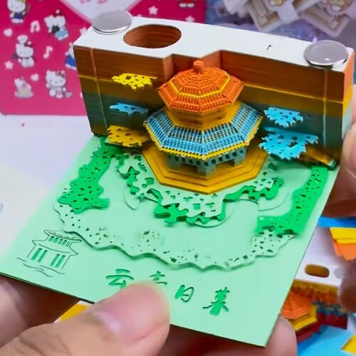 手撕便签纸雕，氛围感直接拉满了
