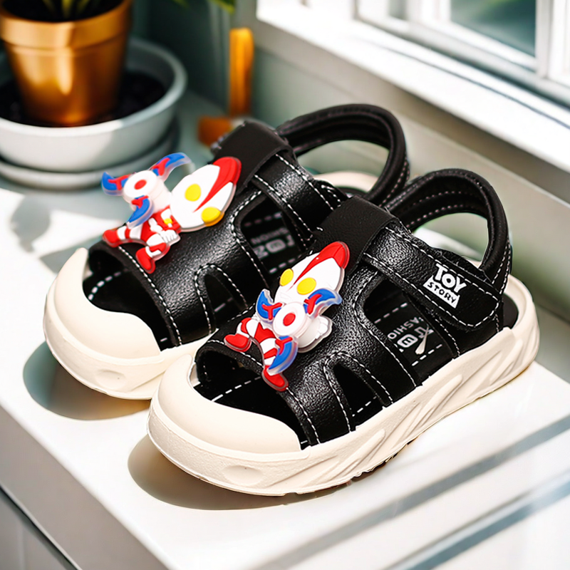 儿童凉鞋夏季男女包头软底防滑学步鞋宝宝0-3岁婴幼儿塑胶洞洞鞋