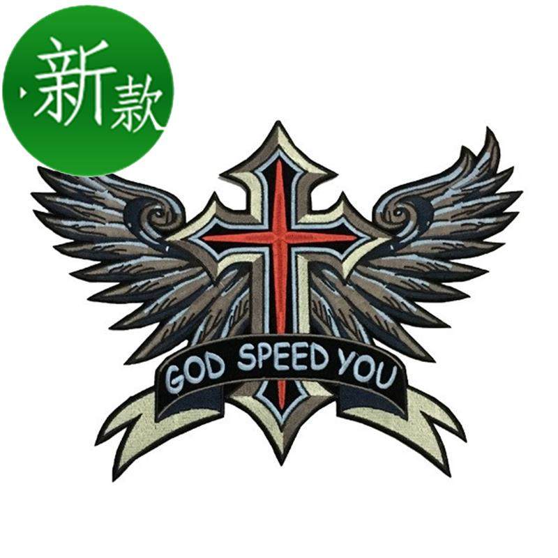 fashion black Large badge Cloth sticker wing cross clothes patch decorate repair Embroidery Patchin the Home Fabric , Sew DIY Material,Tools and finished products , Sew DIY Fitting/Accessories/Accessories , Fabric sticker  category - from Buy2taobao.com to provide professional Taobao agent buy service