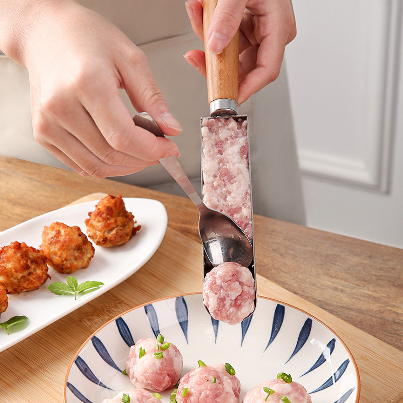 肉丸子制作器304不锈钢家用挤虾滑成型勺做鱼丸油炸圆子专用工具,厨房/烹饪用具,DIY模具,淘宝优惠券,粉丝福利购,淘宝优惠卷