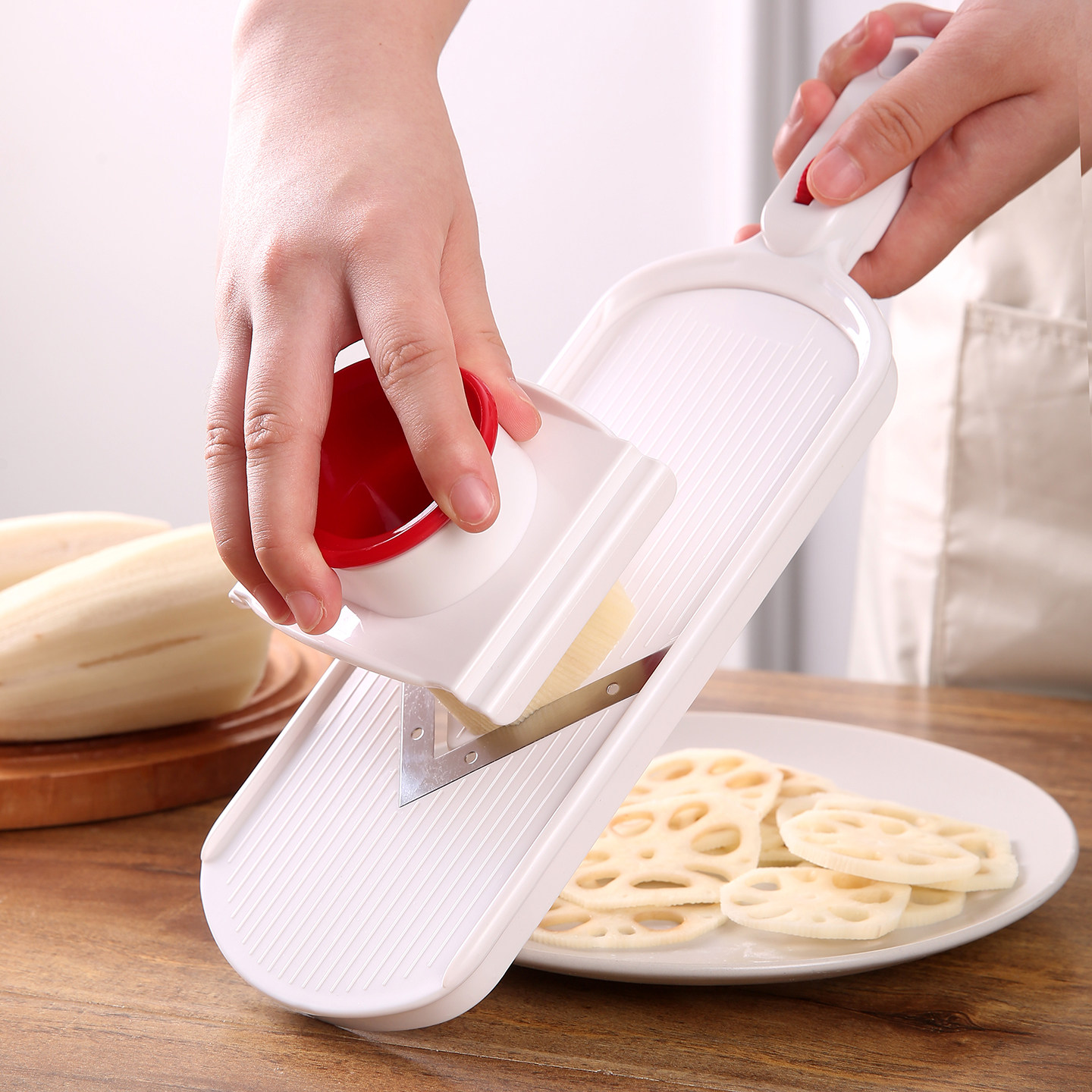 莲藕切片器厚薄可调节切土豆片神器厨房柠檬蔬果带护手烧烤擦菜板,厨房/烹饪用具,手动切片器,淘宝优惠券,粉丝福利购,淘宝优惠卷