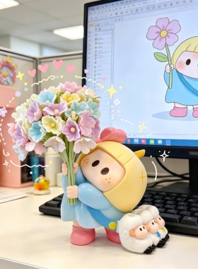 上班也要有仪式感左右酱手持鲜花