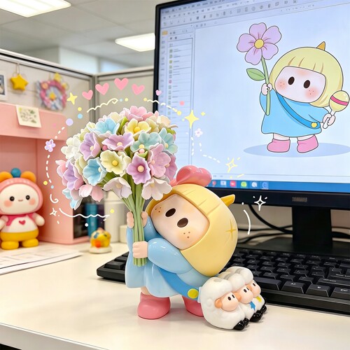 上班也要有仪式感左右酱手持鲜花
