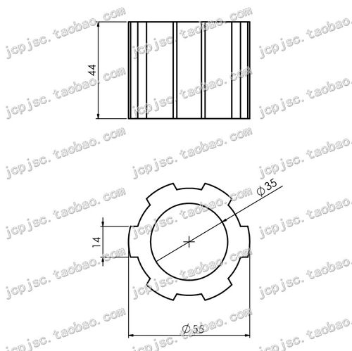 机床配件CW6163 CW6180 车床配件 挂轮 花键套 6-55-14/高44/内&a