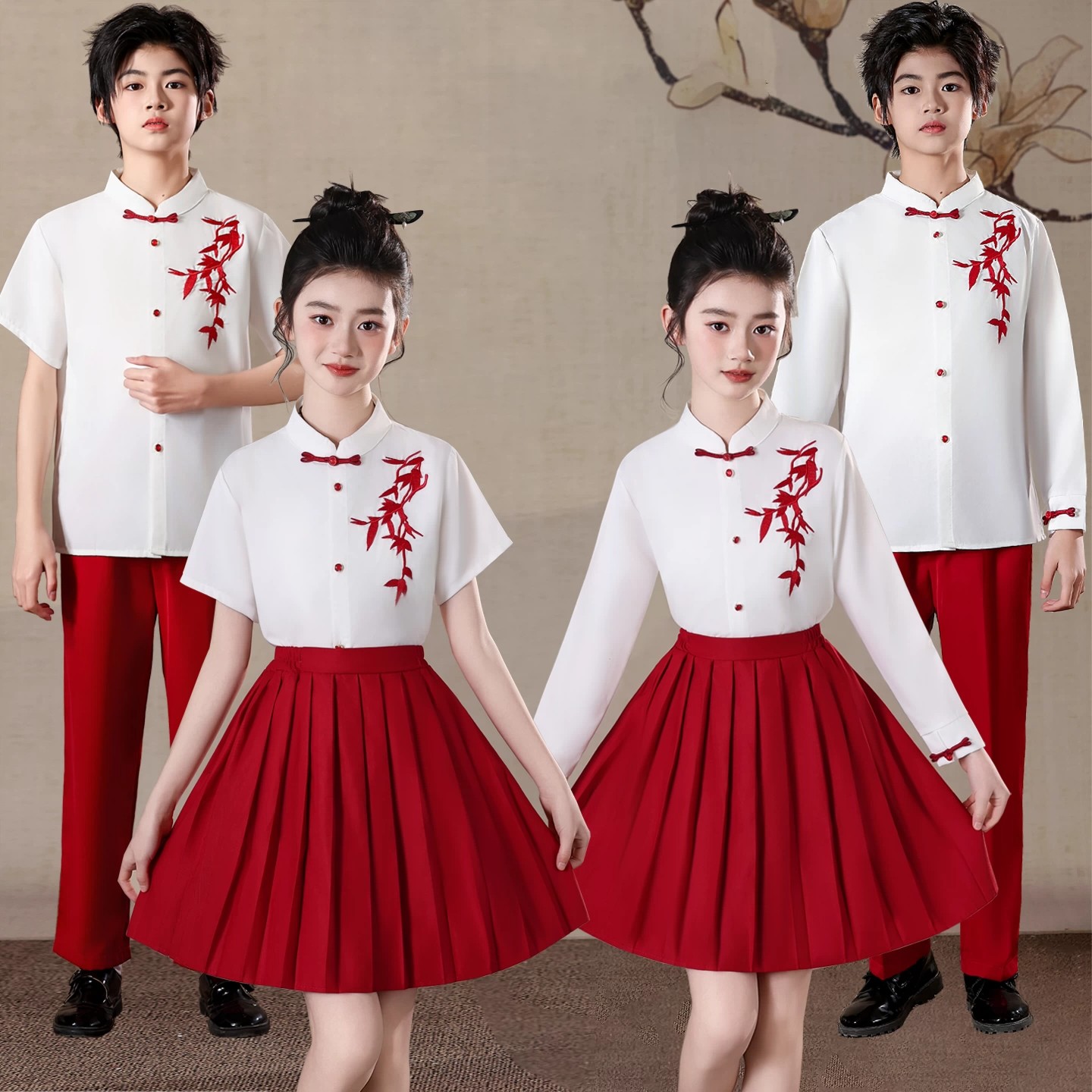 六一儿童合唱演出服中国风朗诵比赛表演服中小学生运动会班服礼服