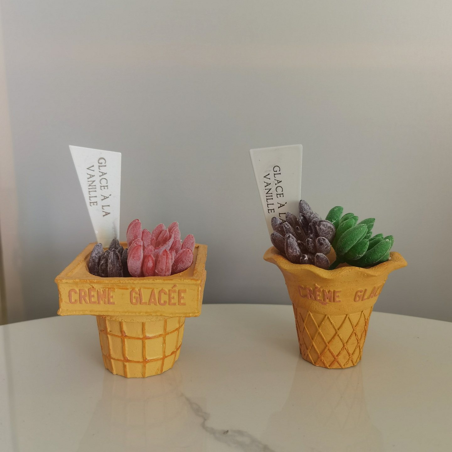 新品迷你可爱树脂冰淇淋花盆户外庭院花园日系杂货花盆盆景小摆件
