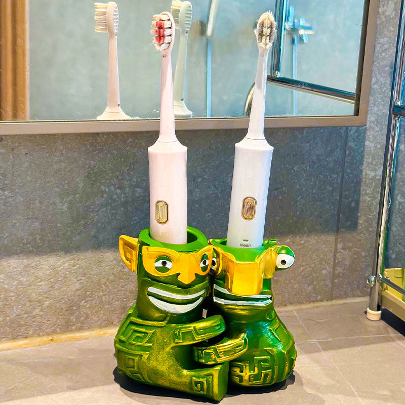 结界兽牙刷收纳筒哪吒2情侣儿童电动牙刷架洗漱台可沥水置物架