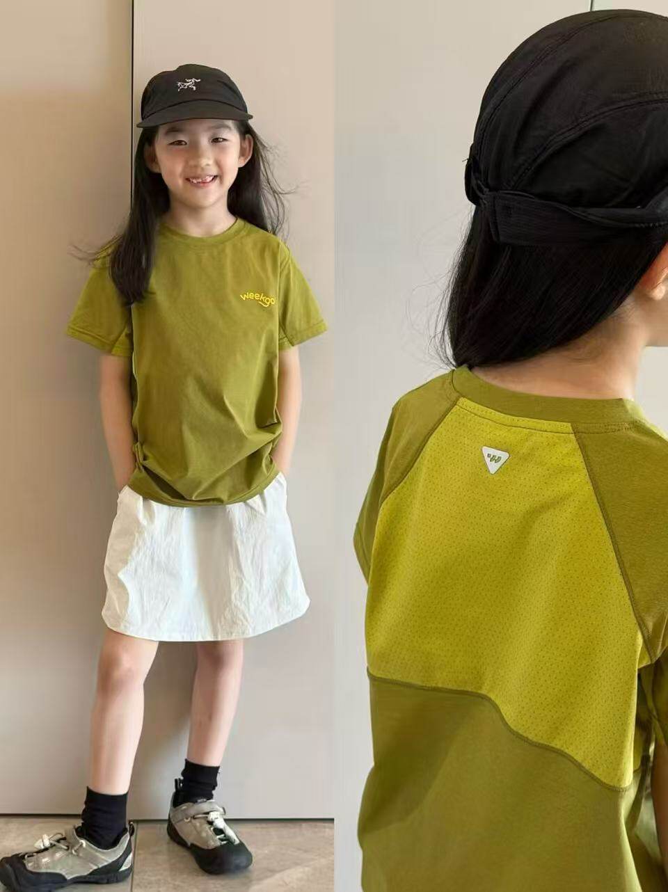 2026夏装新款男女童索罗娜凉感防晒速干短袖儿童拼接透气运动T恤