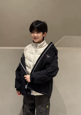 泡小芙童装【校服神器】儿童羽绒服立领抓绒拼接羽绒内胆外套冬季
