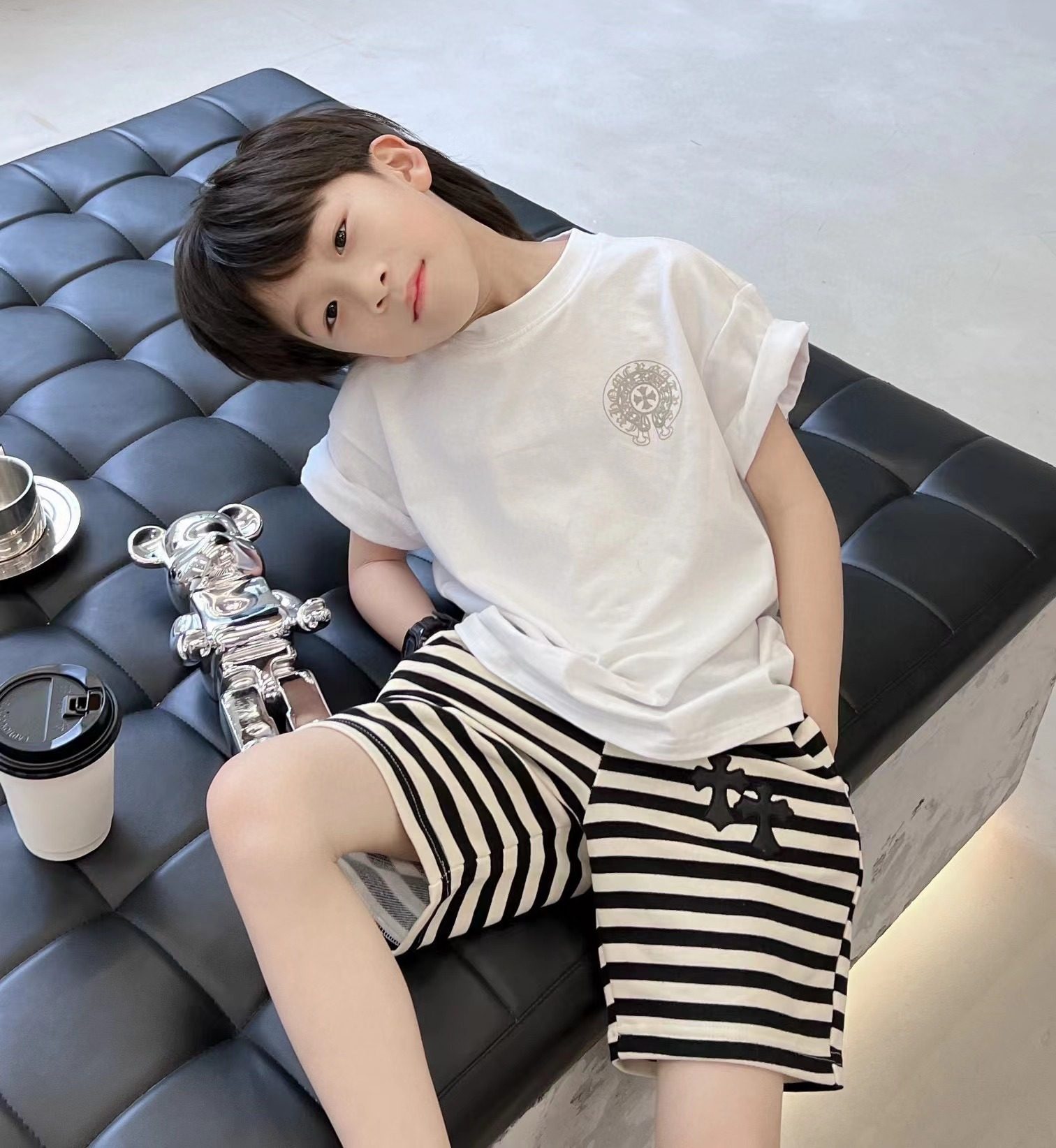 潮牌亲子装儿童短袖T恤纯棉休闲上衣夏季酷帅街头风中大童半袖,童装/婴儿装/亲子装,T恤,淘宝优惠券,粉丝福利购,淘宝优惠卷